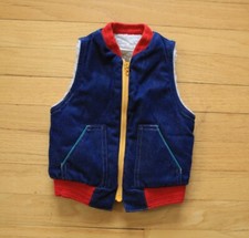 24months Vintage Denim Vest Colorful Toddler Cozy Faux Shearling Talon Zipper