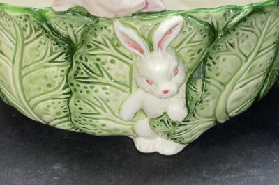 Bunny Lane  Lettuce Basket Carrot HandlE W/Removable Bunny'' Easter Strata Group