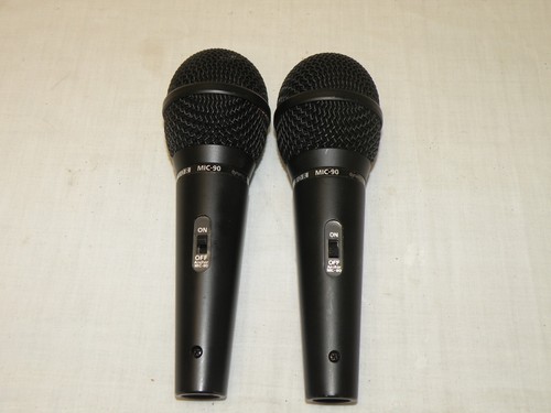 PAIR OF ANCHOR MIC-90 DYNAMIC UNI-DIRECTIONAL LO-Z XLR 3-PIN MICROPHONES - Picture 1 of 7