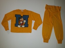 Vintage Disney Mickey Mouse Varsity Mickey Youth 2-Piece Shirt Pants Set Size 7