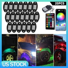 20 Pods Rgb Led Rock Lights Kit Offroad Truck Underbody Neon Music Bluetooth App