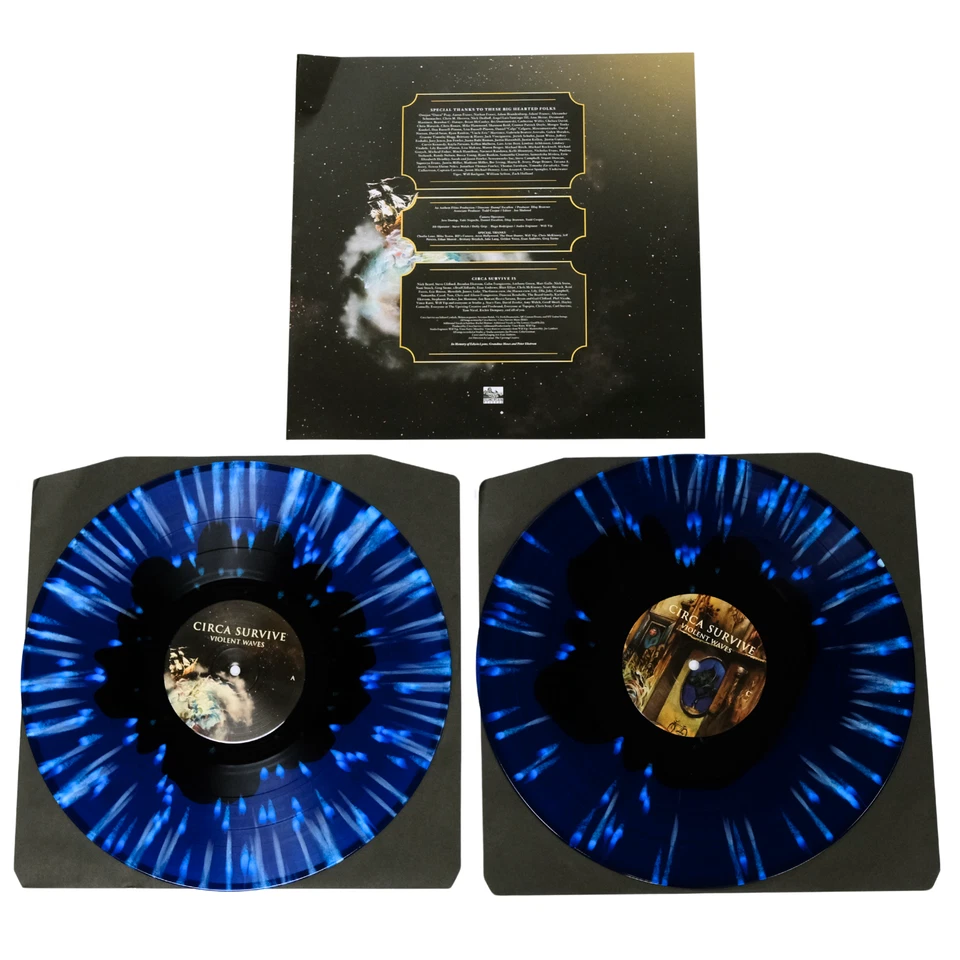 Circa Survive - Violent Waves, Black in Blue w/Baby Blue Splatter Vinyl (OPENED) - Image 4 of 4
