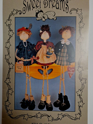 19'' Dolls Shelf Sisters Sitters 216 Craft Sewing Pattern Sweet Dreams Long Legs