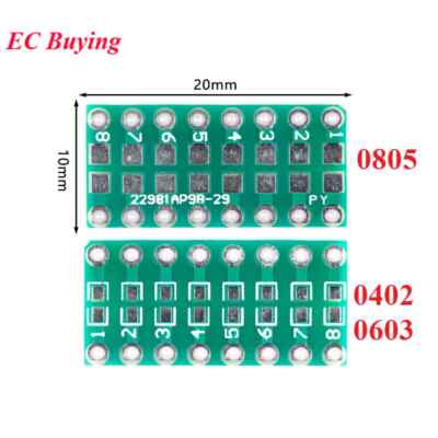 20pcs SMD/SMT Components 0805 0603 0402 to DIP Adapter PCB Board Converter