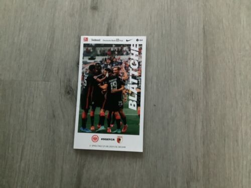 Eintracht Frankfurt Spieltagsblättche gegen FC Augsburg 2021/2022 Poster Borreli - Bild 1 von 2