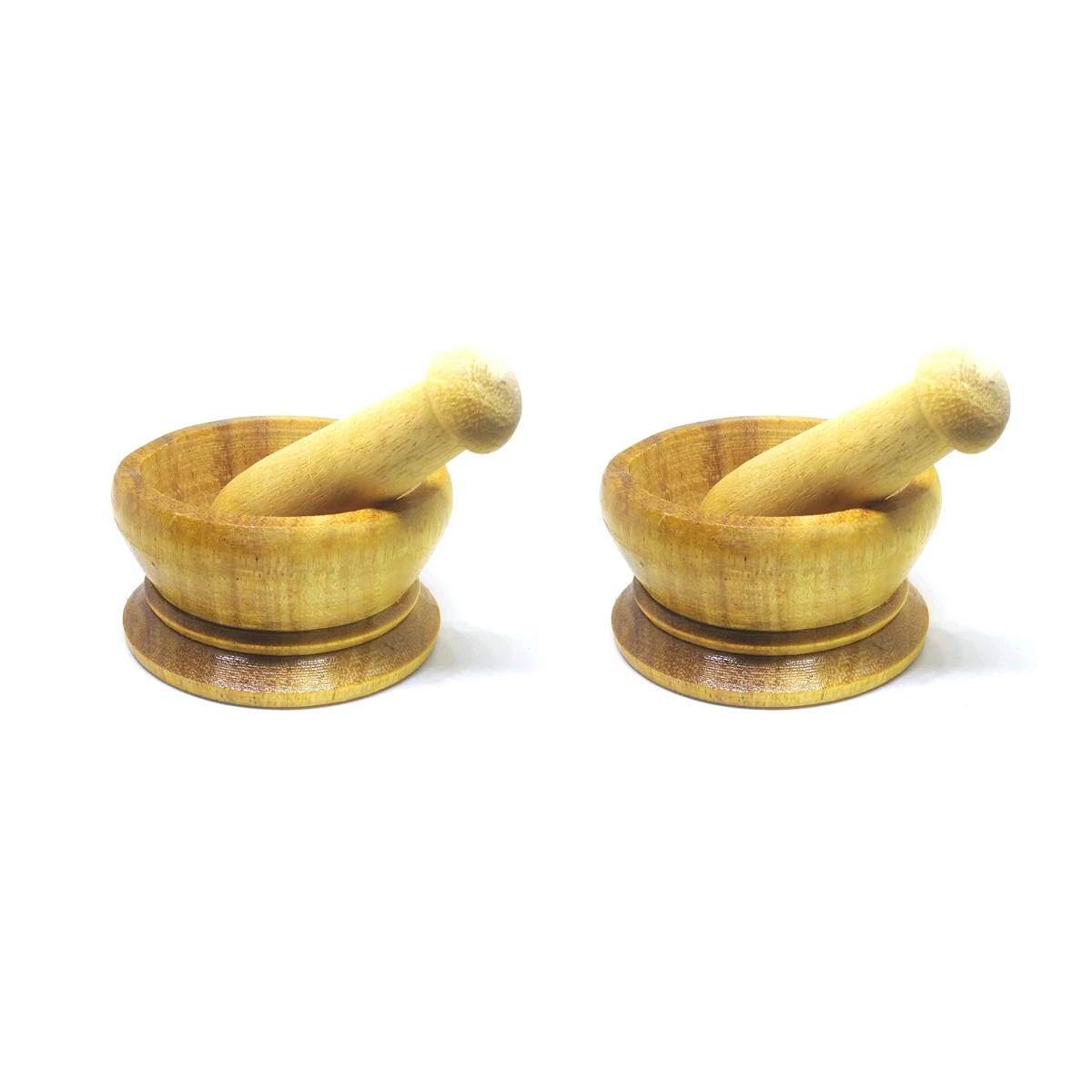 Set 2 pcs Solid wooden mortar and pestle Thai kitchen spice Grinder bowl M04
Opens in a new window o