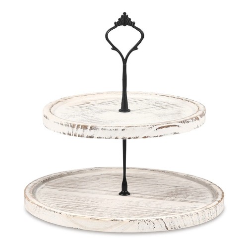 2/3-Layer Wooden Cake Stand Round Dessert Display Rack Fruit Plate Home Decor - Picture 14 of 19
