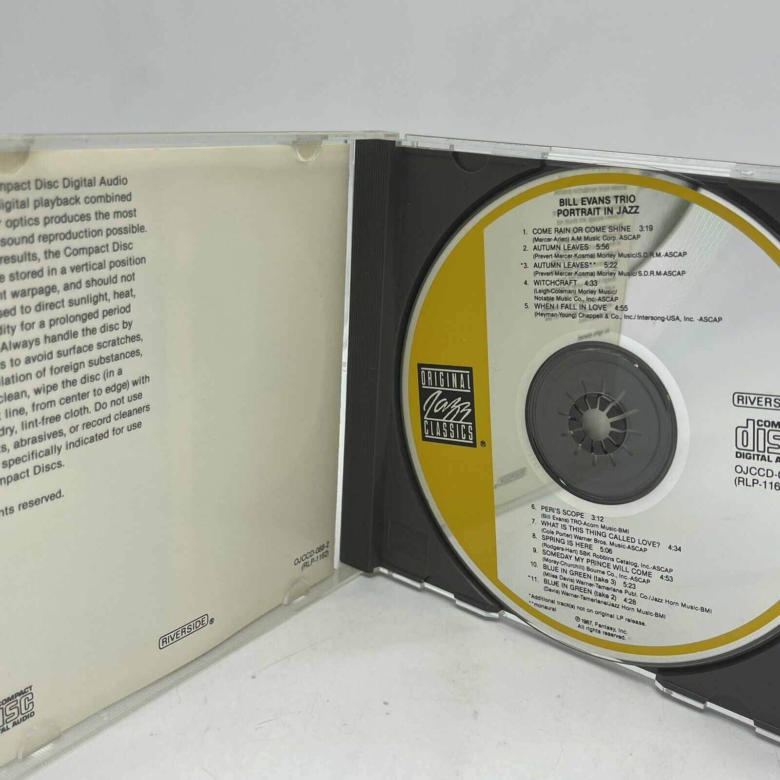 BILL EVANS TRIO - Portrait In Jazz - CD 1987 - 25218008822 | eBay