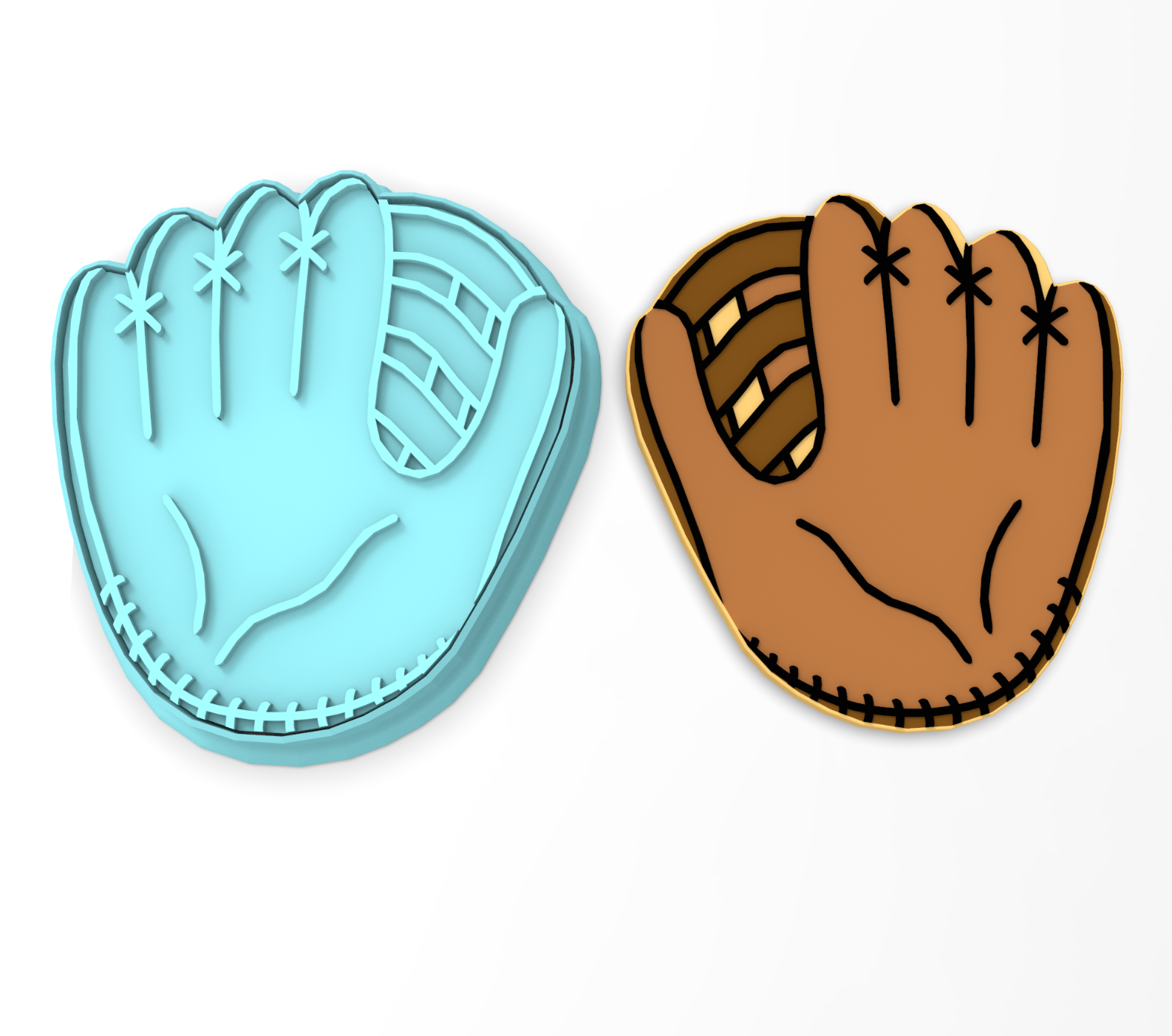 Baseball Glove Mitt Cookie Cutter & Stamp Player Base Catch Major