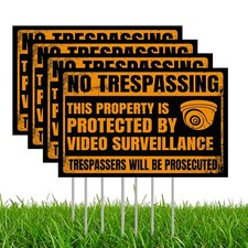 No Trespassing This Property Is Protected By Video Surveillance Yard Signs Lawn