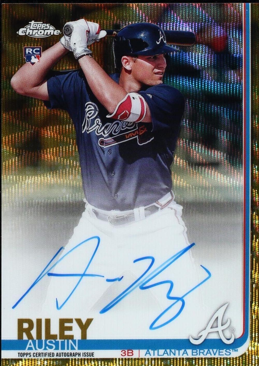 Austin Riley Signed 2019 Topps Chrome - Rookie Autographs Austin Riley #RA-AR Gold Wave ...