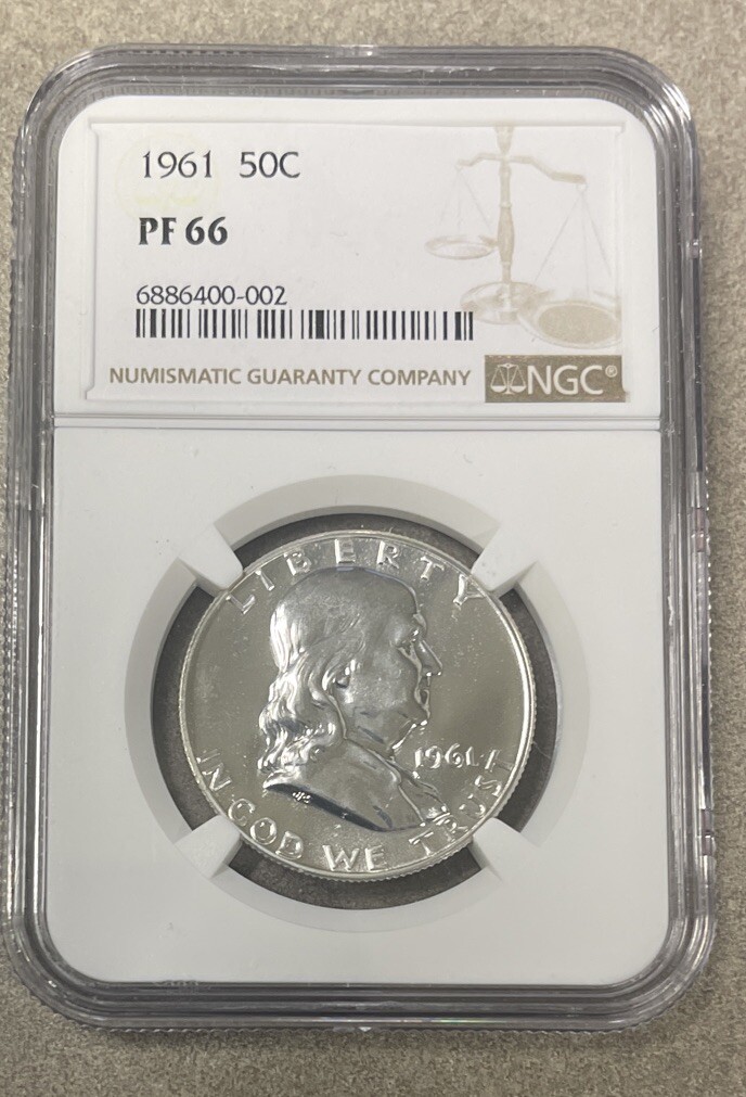 NGC PF66 1961 アメリカ フランクリンハーフダラー銀貨 NGC PF66 1961 アメリカ フランクリンハーフダラー銀貨