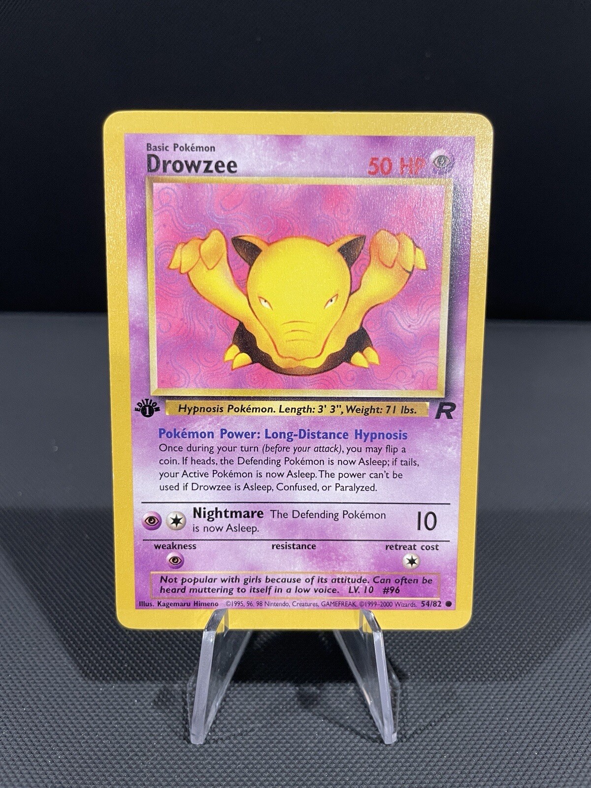 Pokémon Card 1ST EDITION Drowzee Team Rocket 54/82 WotC Vintage 2000 NM