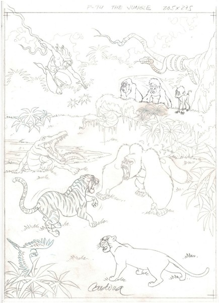 Tarzán de Disney - Dibujo de Producción Original - Cardona - Firmado a Mano