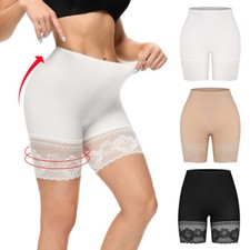 Womens Slip Shorts Anti Chafing Underwear Mid Thigh Wide Lace Boyshorts Pants
