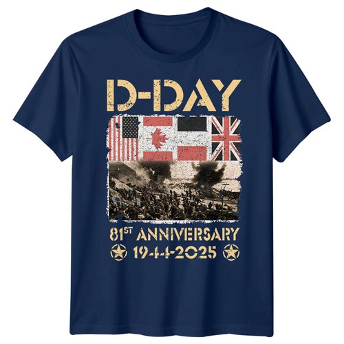 Family Flags D-Day T-Shirt Tee 1944 World War II Normandy Military History 1#DD - Bild 17 von 19