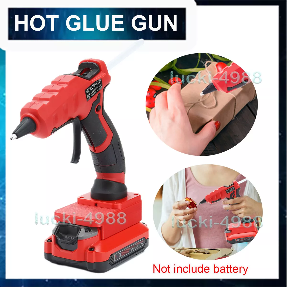 Cordless Hot Glue Gun for Craftsman v-20 20V Lithium Battery DIY w/10 Glue  Stick