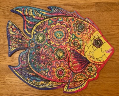 Complete Colorful Fish Wooden Puzzle Difficulty Level 5A
