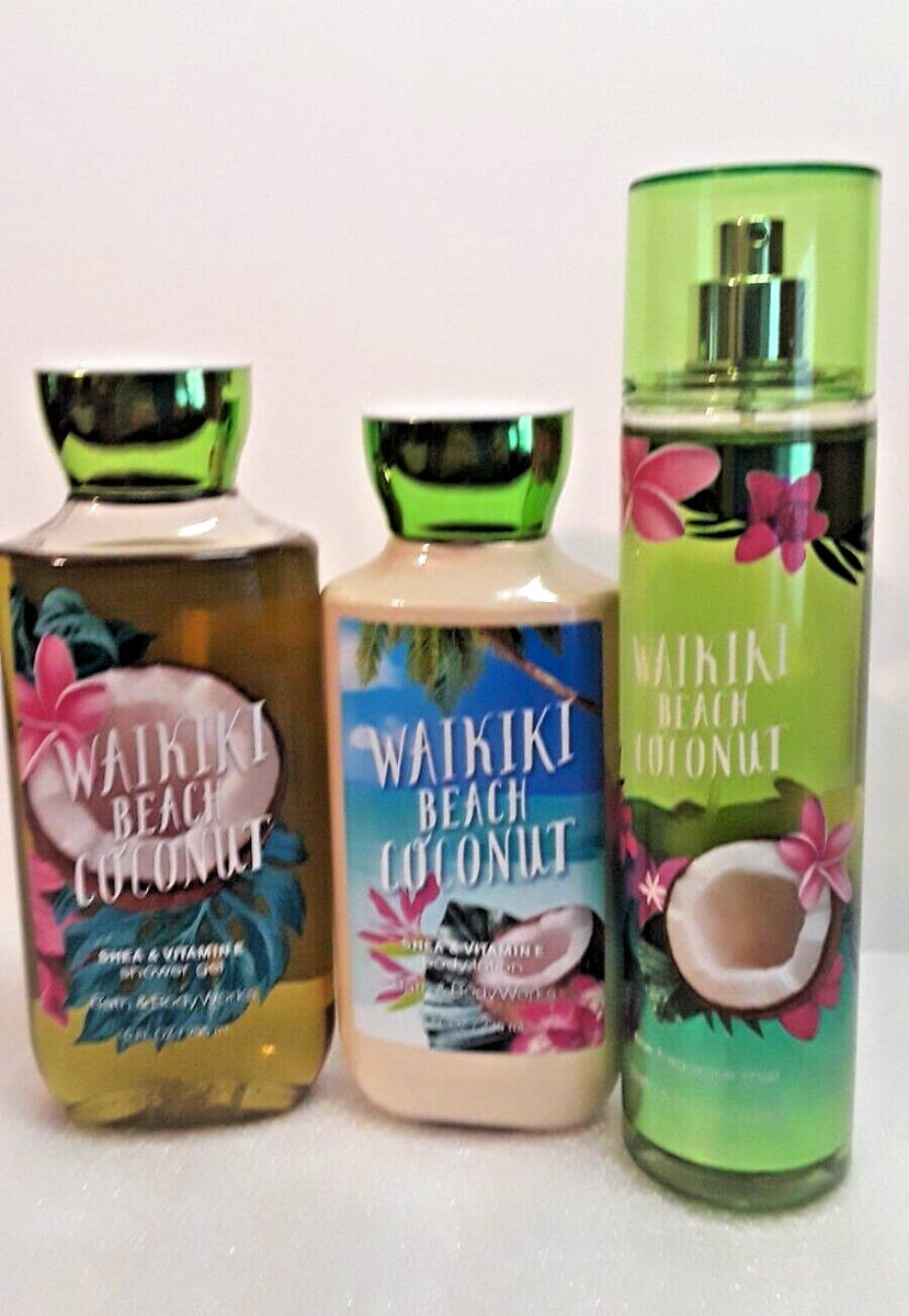 BBW Waikiki Beach Coconut Lotion Fragrance Mist & Shower Gel