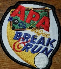APA POOL LEAGUE 8 BREAK  RUN PATCH AMERICAN POOLPLAYERS NEW 