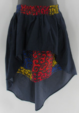 Women African Stars Chambray Red Yellow African Print Hi Low Skirt Sz One Size