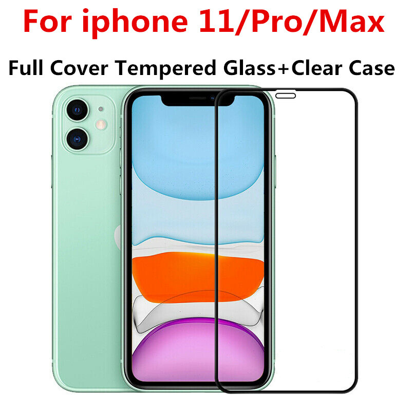 For iPhone 14 13 12 11 SE XS Full Protect Tempered Glass Screen Cover