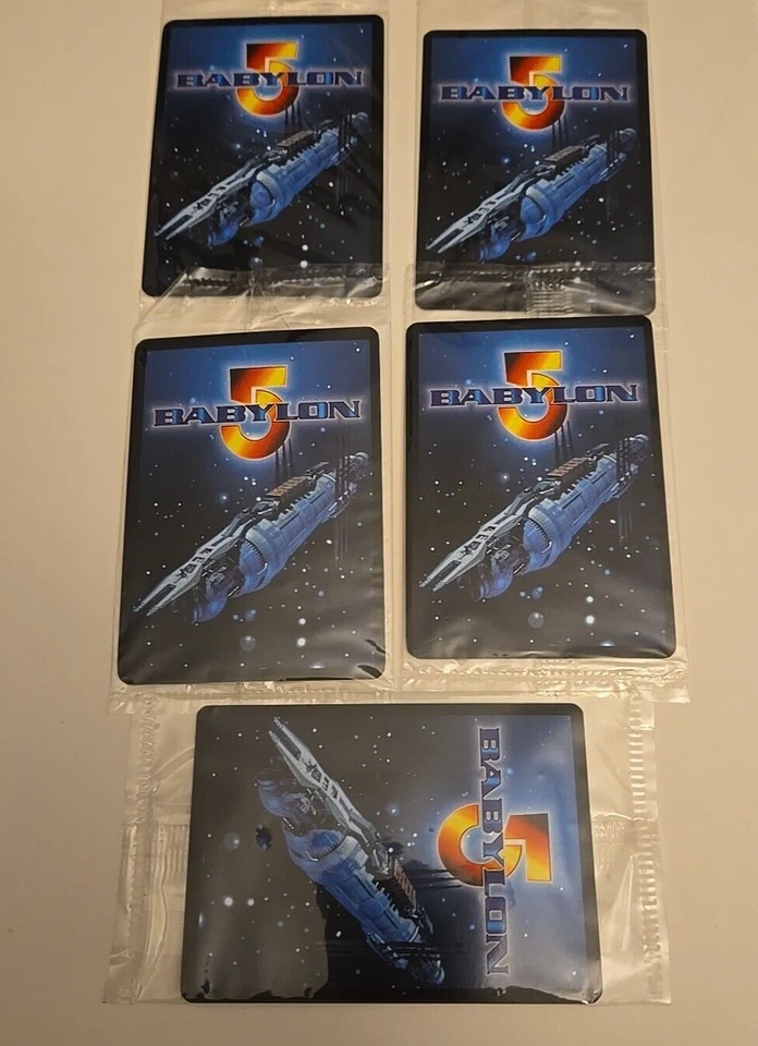 1999 BABYLON 5 COLLECTIBLE CARD GAME LOT 5 CARDS SEALED - Image 4 of 4