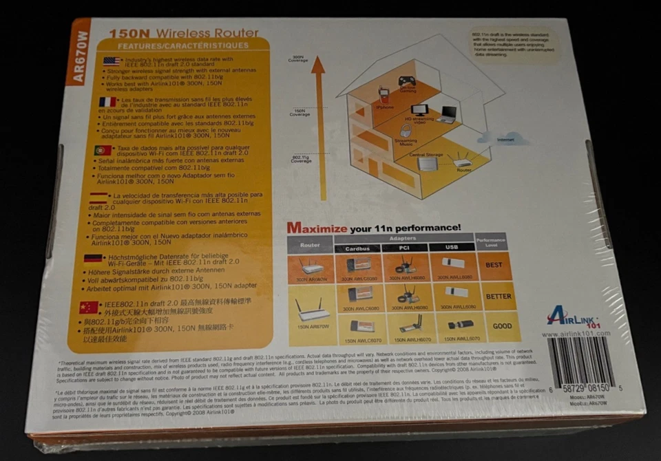 Airlink 101 AR670W 150 Mbps 4-Port 10/100 Wireless N Router - Image 2 of 2