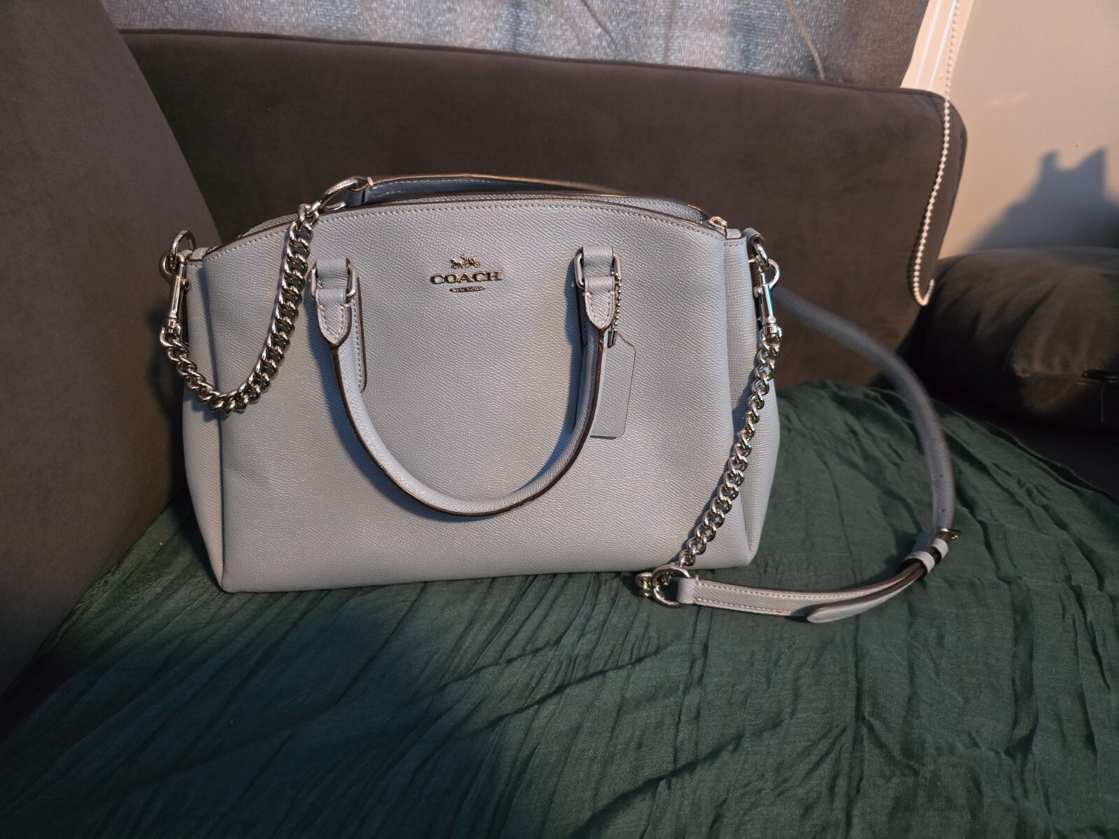 Steel Blue Shoulder Crossbody Coach Bag with Timeless Elegance  