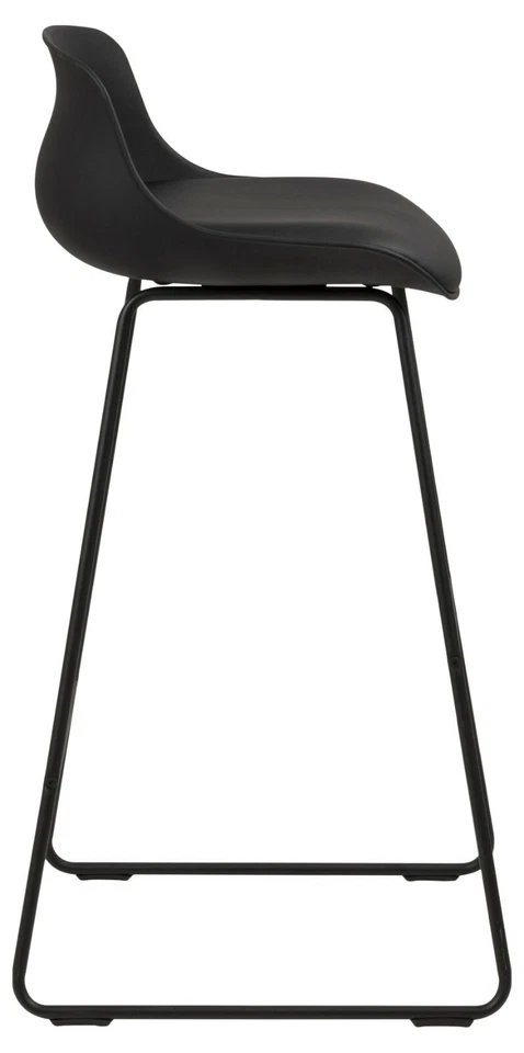 Barhocker Barstuhl Leder Mit Lehne Schwarz Tresenhocker Metall Esszimmer Set - Bild 4 von 4