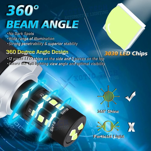 2X 8000K Blue 15-SMD H15 LED Daytime Running Bulbs For Volkswagen Jetta Golf GTI - Foto 6 di 12