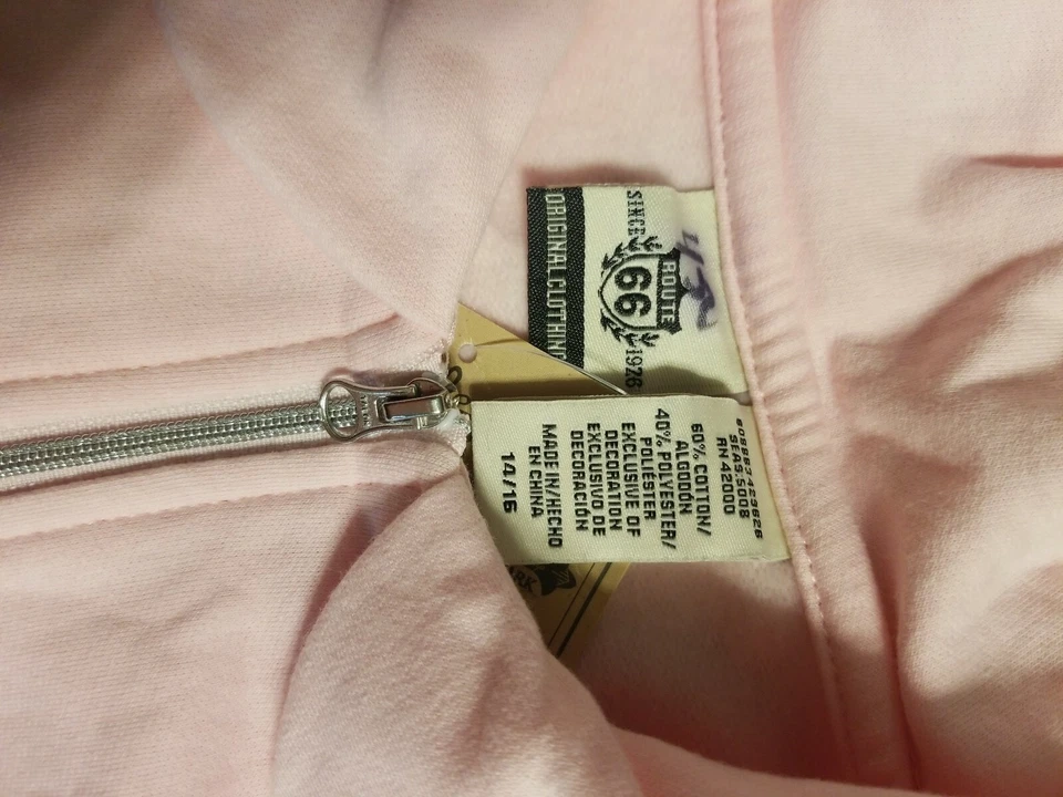 Route 66 Rosa Crop Chaqueta Manga 3/4 Top Talla 14/16 Foto 2 de 4