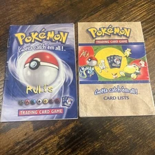 Rare Pokémon Folding Deck Card List And Rules Book Base Jungle Fossil 