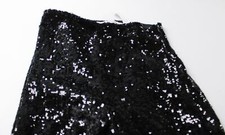 Pantalon Wide Leg Stretch Noir Pailletté | Yours Clothing