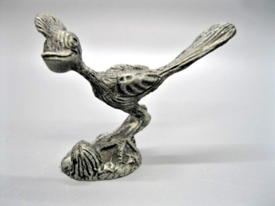 Pewter Roadrunner Figurine Southwest Bird Miniature