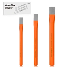 ValueMax Heavy Duty Cold Chisel Set 3PC 3/8Inch 1/2-Inch & 5/8-Inch Metal Chisel
