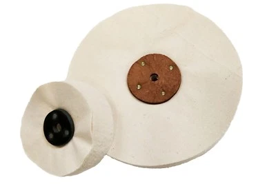 THEPOLISHINGSHOP G Quality Calico Polishing Mops 3" to 12" Many sizes with leather centre