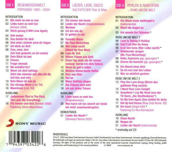 Thumbnail - Marianne Rosenberg: Regenbogenwelt (100% Rosenberg) - Sony - (cd /