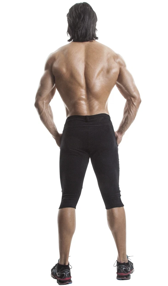 Capri Workout Pants(Black)-(Organic Cotton/Elastin) - Image 2 of 3