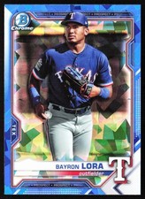 2021 Bowman Chrome Sapphire Bayron Lora Texas Rangers #BCP-139