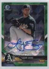 2018 Bowman Chrome HTA Green Atomic Refractor 28/99 Logan Shore Auto h7i