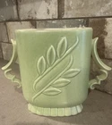 Vintage Red Wing Pottery Vase, Double Handle 1174, Embossed Leaves MCM