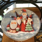 Vintage 1997 Rainbow Mountain Elaine Thompson Santa 2-Tier Serving Platter Stand — photo 2
