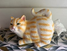 Cat Butt Tissue Holder Orange Tabby Cat Square Cover Bathroom 12 Resin