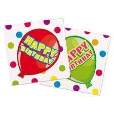 Folat 65492 Happy Birthday Party Napkins, Multi Color