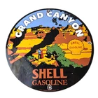 Vintage Shell Gasoline Sign - Grand Canyon Gas Oil Pump Plate Porcelain Sign