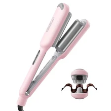 Curling Iron Hair Crimper Waver - ROVY Beach Waves Curling Wand, Ionic Deep W...