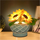 Cordless Sunflowers Table Lamp, Dimmable LED Touch beside Lamp with Rechargeable