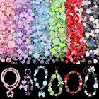 Assorted Acrylic Beads, 260-320PCS 6 Mixed Colors Cute Beads for Bracelet Making