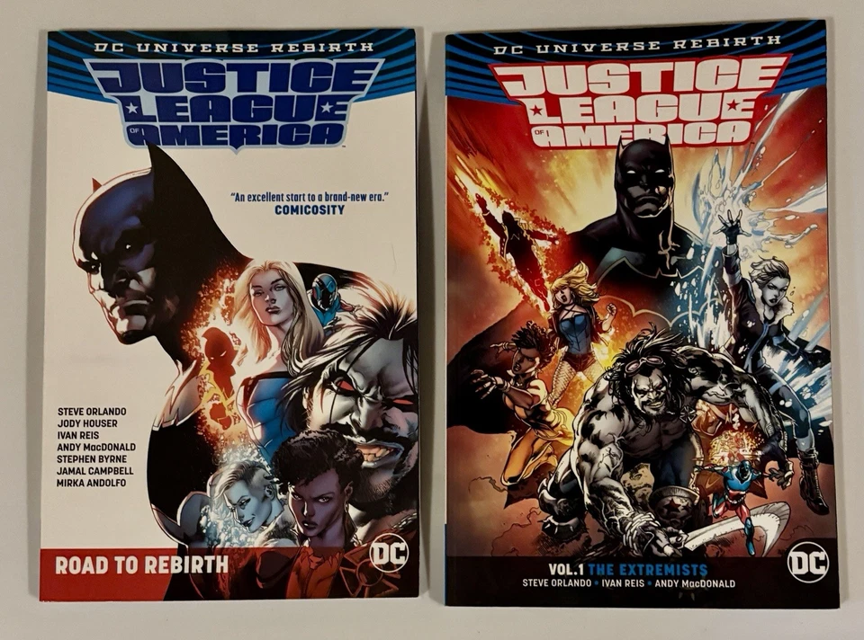 JUSTICE LEAGUE OF AMERICA DC Universe Rebirth TPB Serie Completa 2017 Lote de 6 Foto 3 de 4